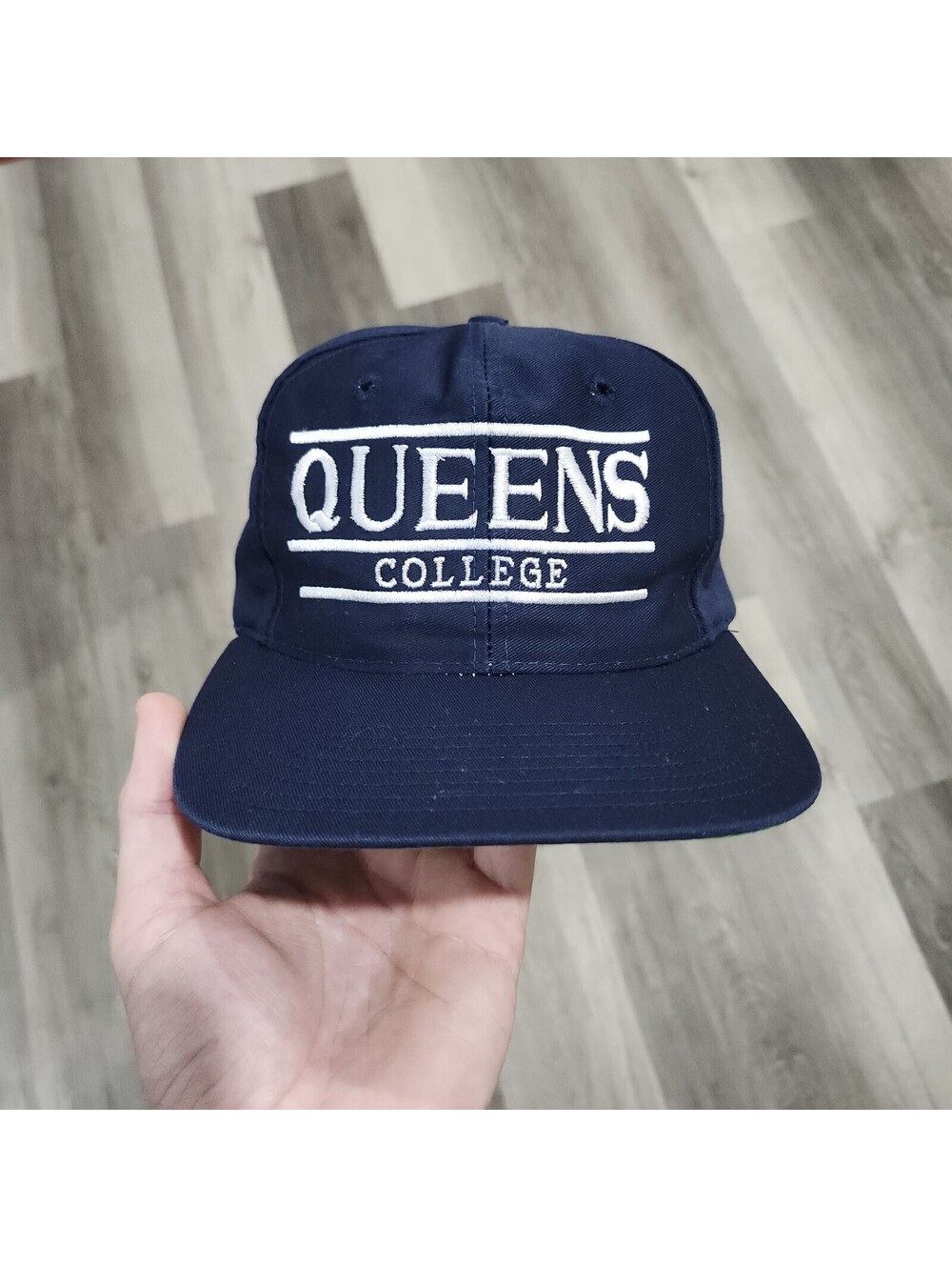 Vintage The Game Queens College Bar Script New York Snapback Hat Rare